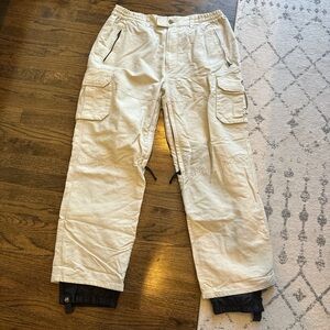 Men's Beige Cargo Snowboard Pants
